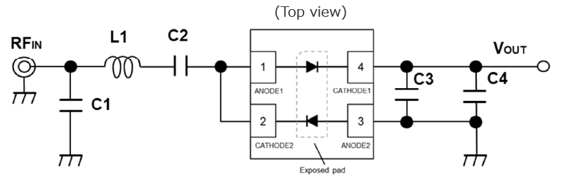 使用NT9000的5.7GHz頻段倍壓電路示例